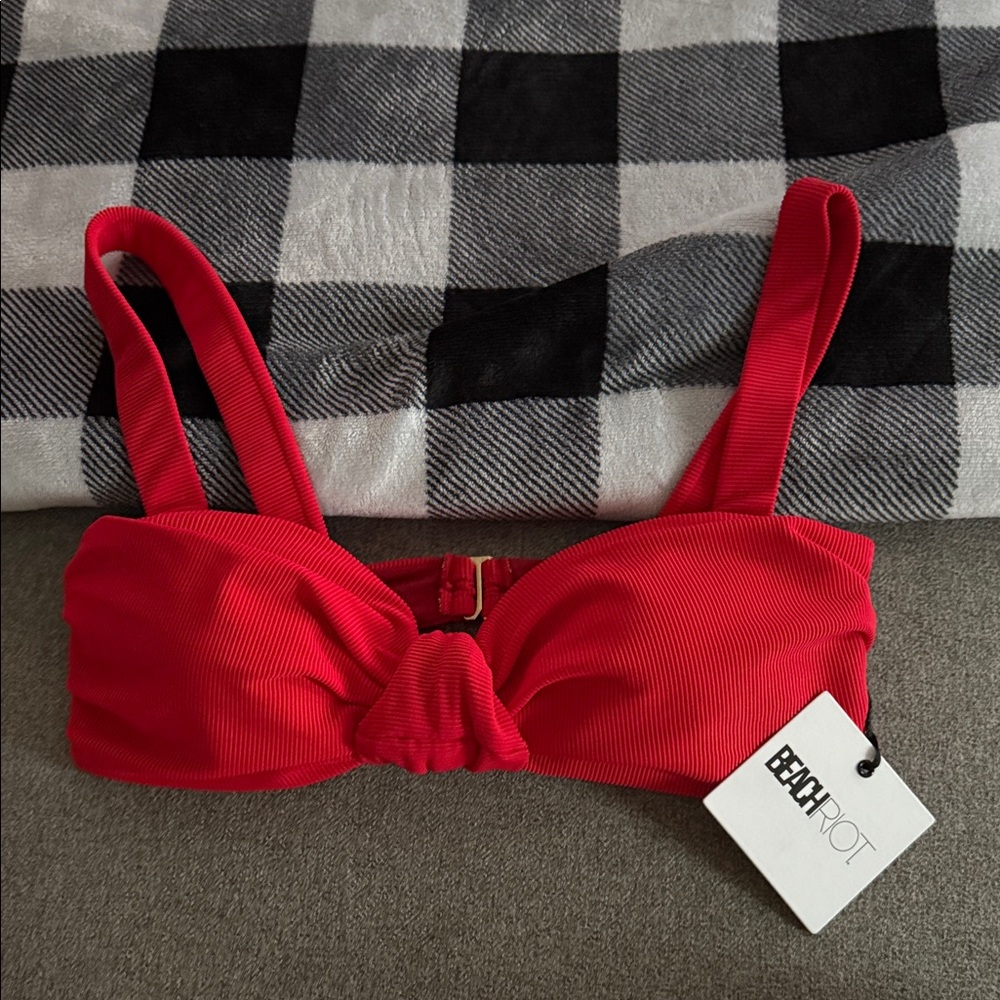 BEACH RIOT Red Bikini Top